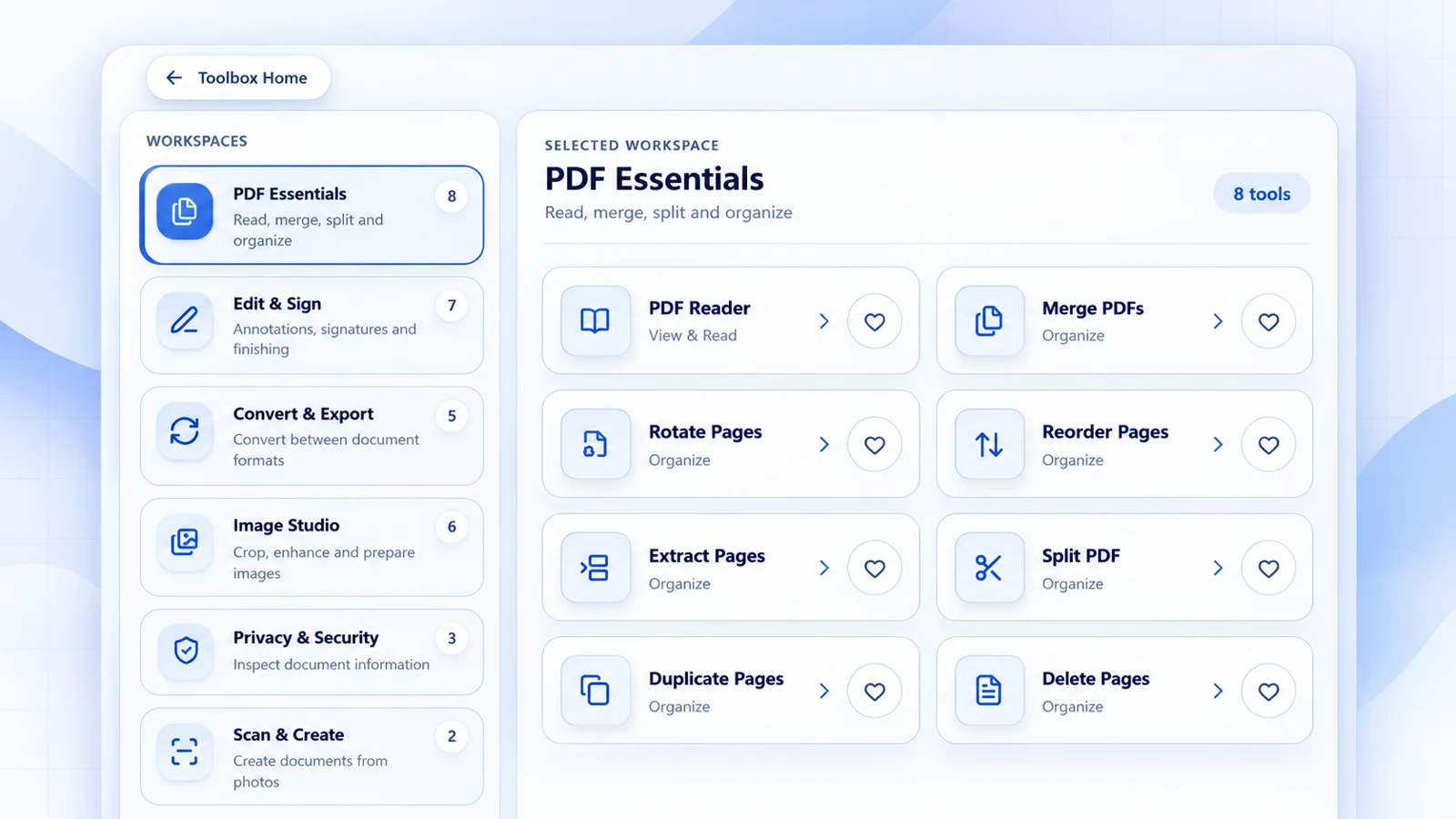 Actual Aurevessa PDF Essentials interface with page organization tools